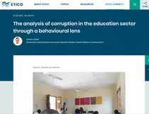 The analysis of corruption in the education sector through a behavioural lens