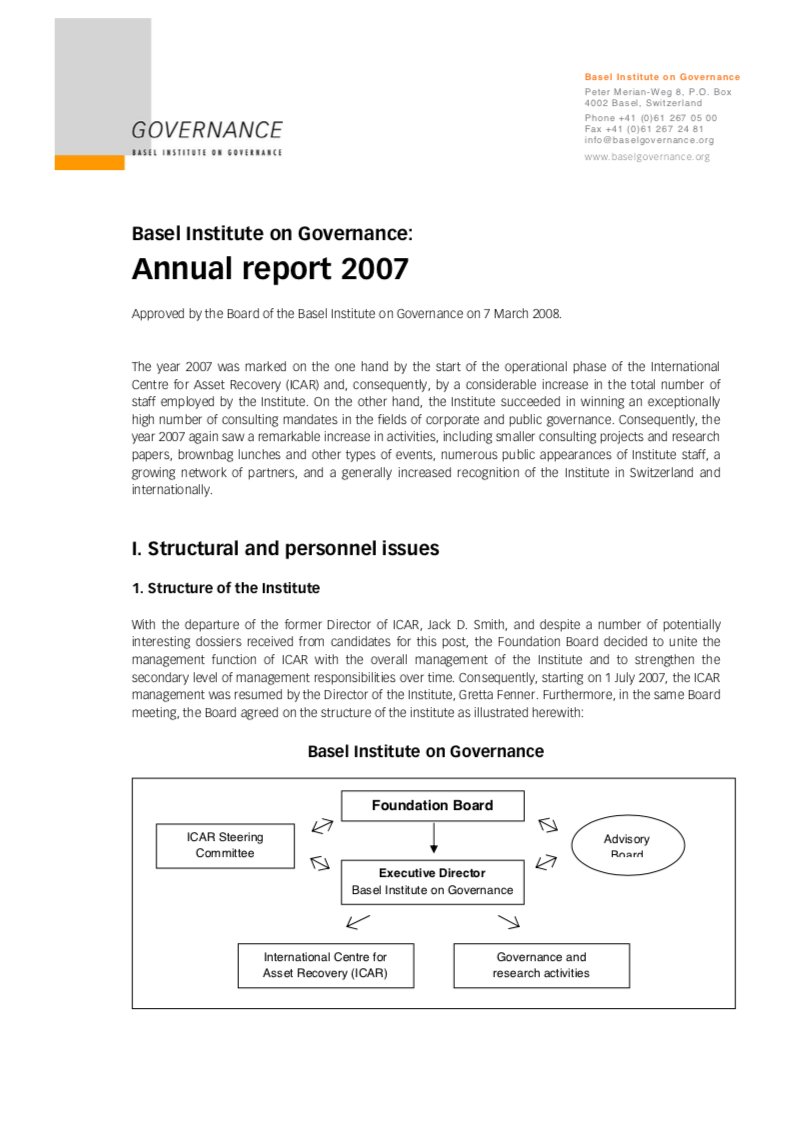 Annual Report 2007 cover