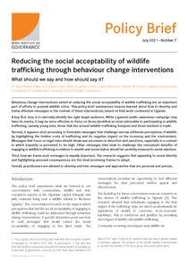 Policy Brief 7: Reducing the social acceptability of wildlife trafficking through behaviour change interventions