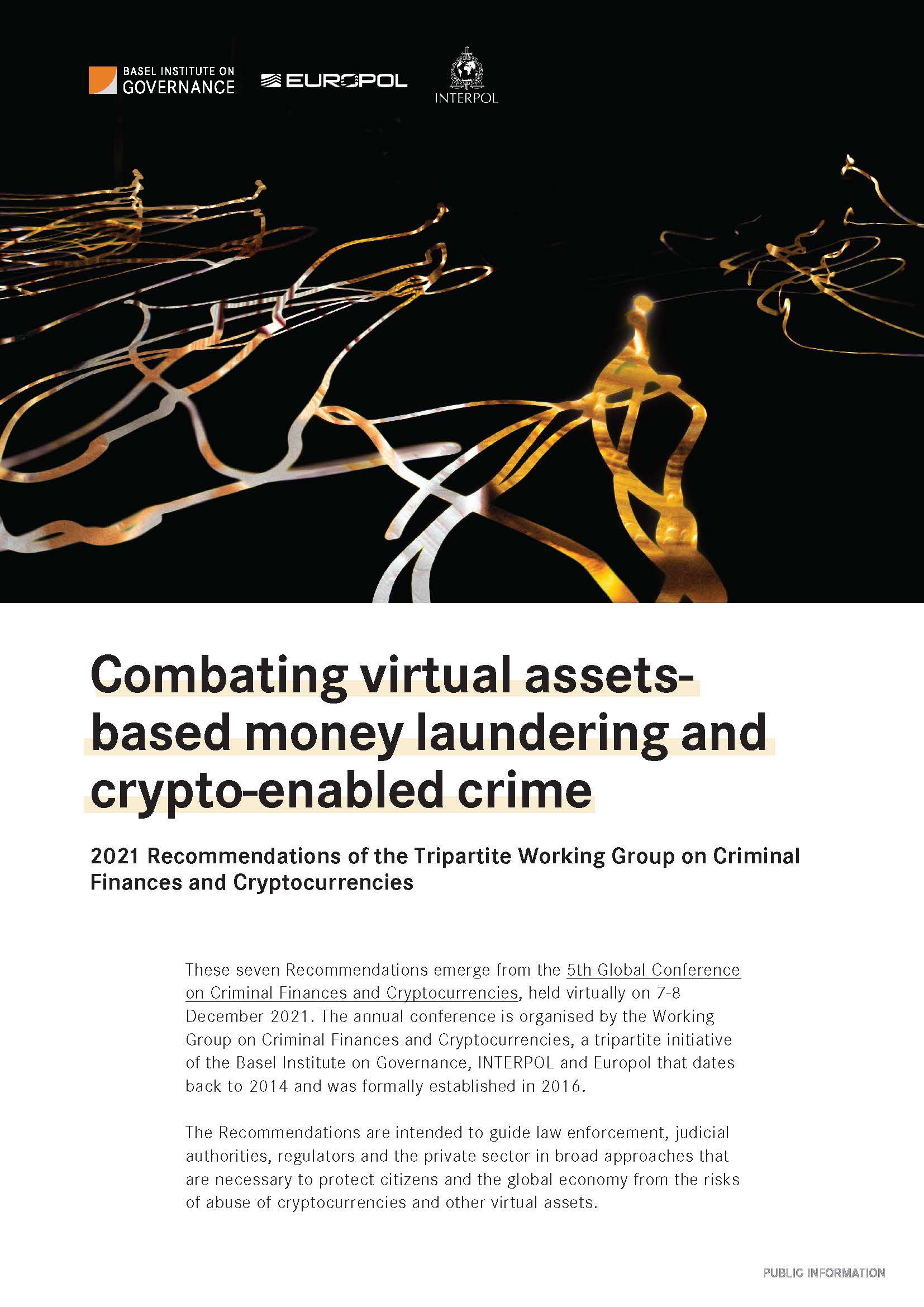 Combating virtual assets-based money laundering and crypto-enabled crime: Recommendations of the Tripartite Working Group on Criminal Finances and Cryptocurrencies cover
