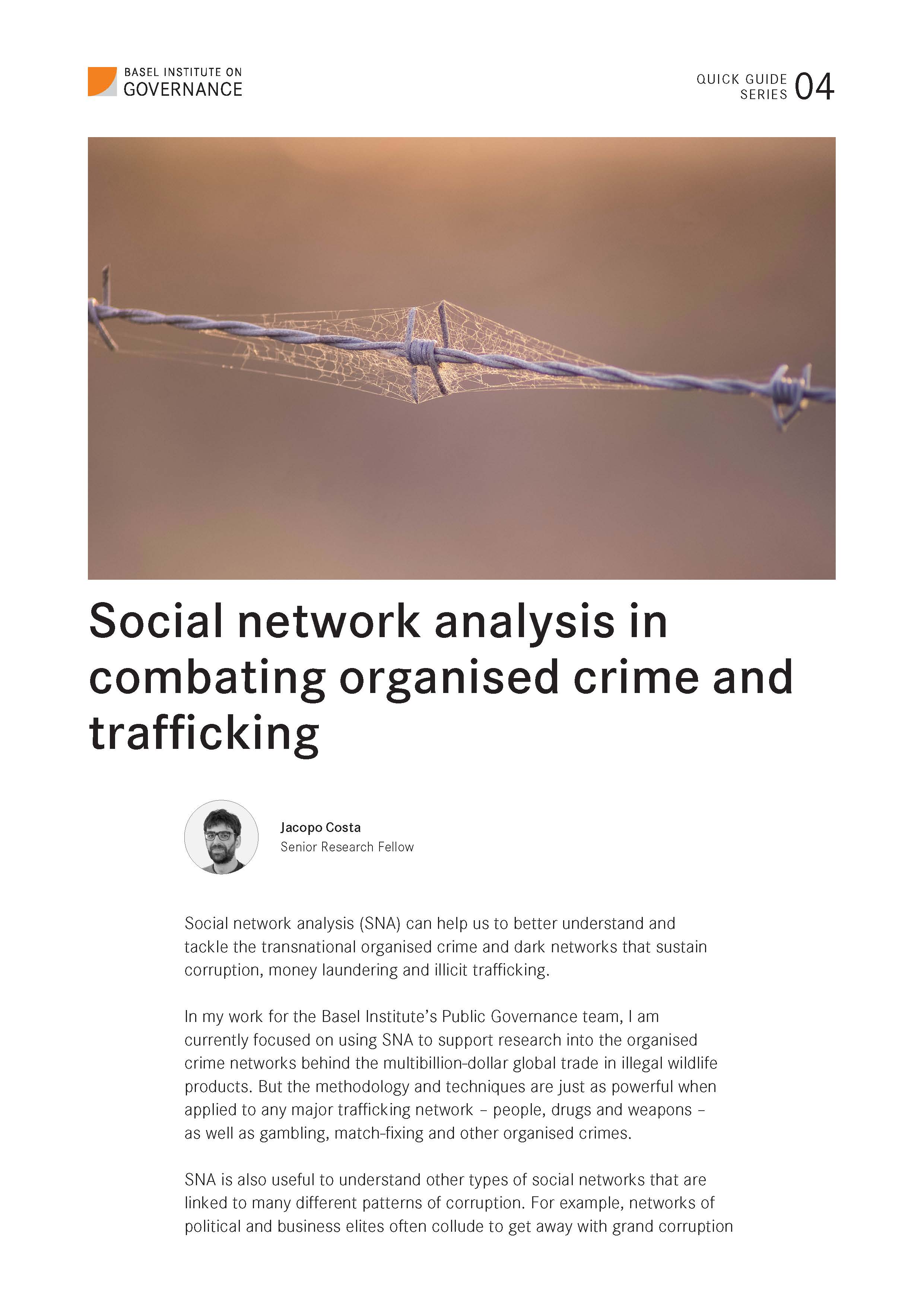 Quick Guide 4: Social network analysis in combating organised crime and trafficking cover