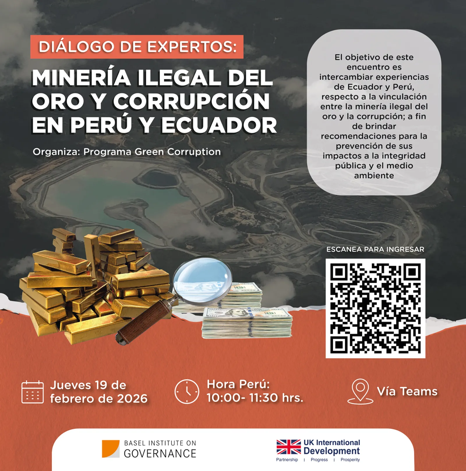 Diálogo de expertos: Minería ilegal del oro y corrupción en Perú y Ecuador