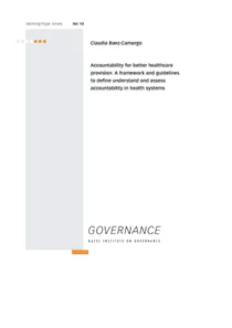 Working Paper 10: Accountability for better healthcare provision
