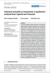 Informal networks as investment: A qualitative analysis from Uganda and Tanzania