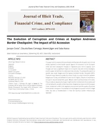 The Evolution of Corruption and Crimes at Kapitan Andreevo Border Checkpoint: The Impact of EU Accession