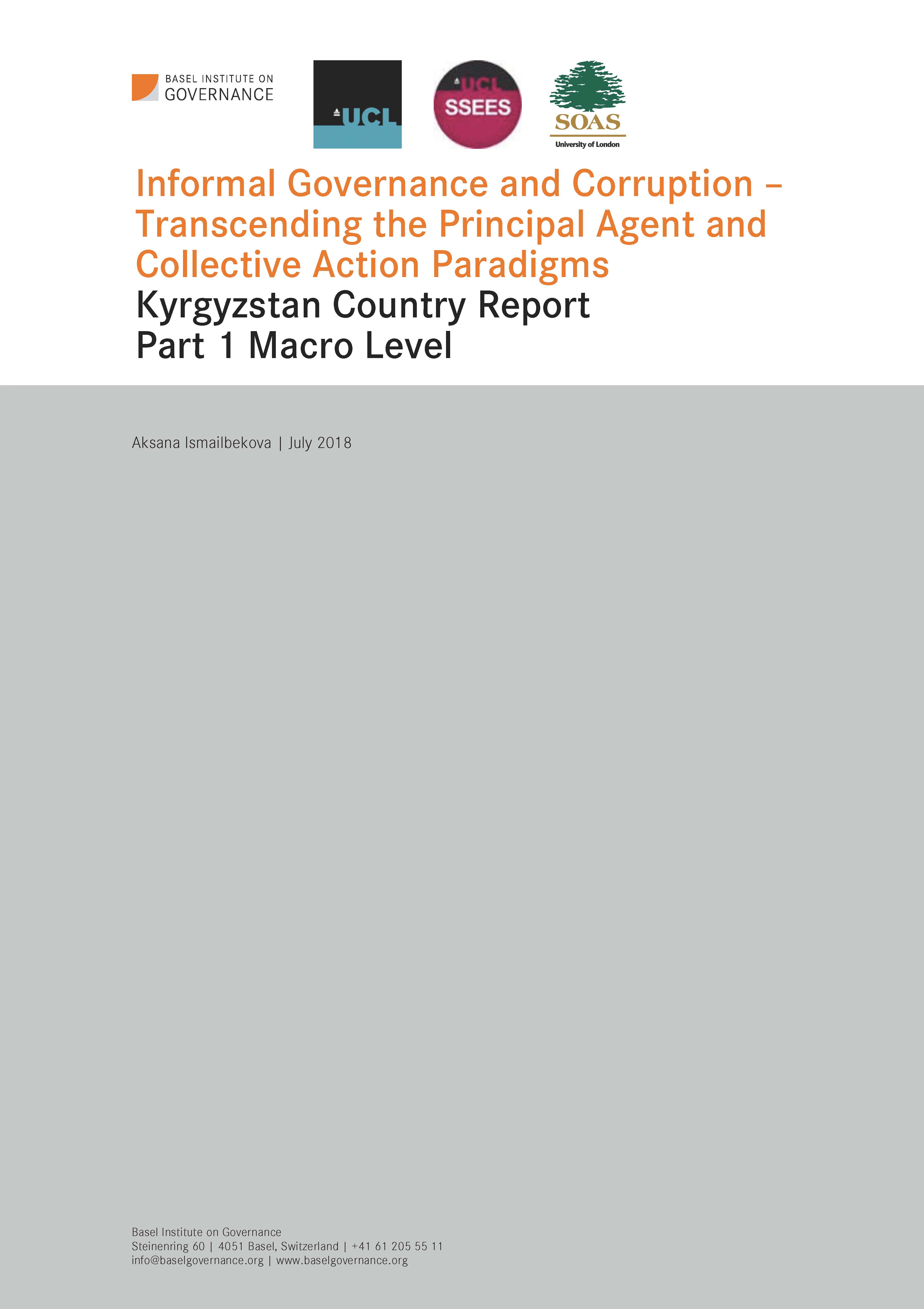 Informal Governance and Corruption – Transcending the Principal Agent and Collective Action Paradigms in Kyrgyzstan cover