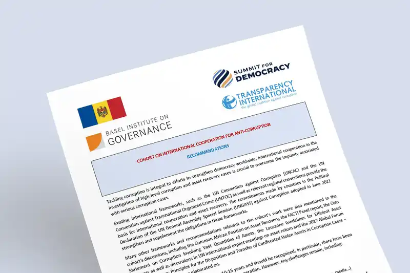 Action on international cooperation for anti-corruption: Summit for Democracy recommendations