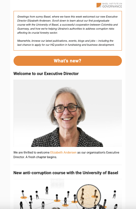Basel Institute newsletter - February 2025 cover
