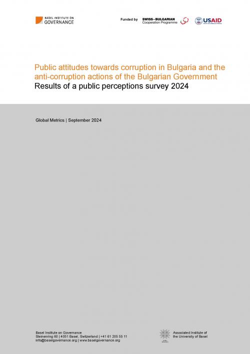Public attitudes towards corruption in Bulgaria and the anti-corruption actions of the Bulgarian Government cover