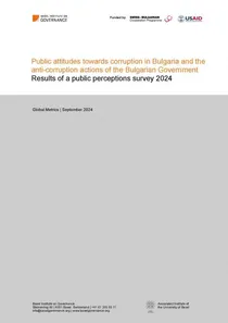 Public attitudes towards corruption in Bulgaria and the anti-corruption actions of the Bulgarian Government