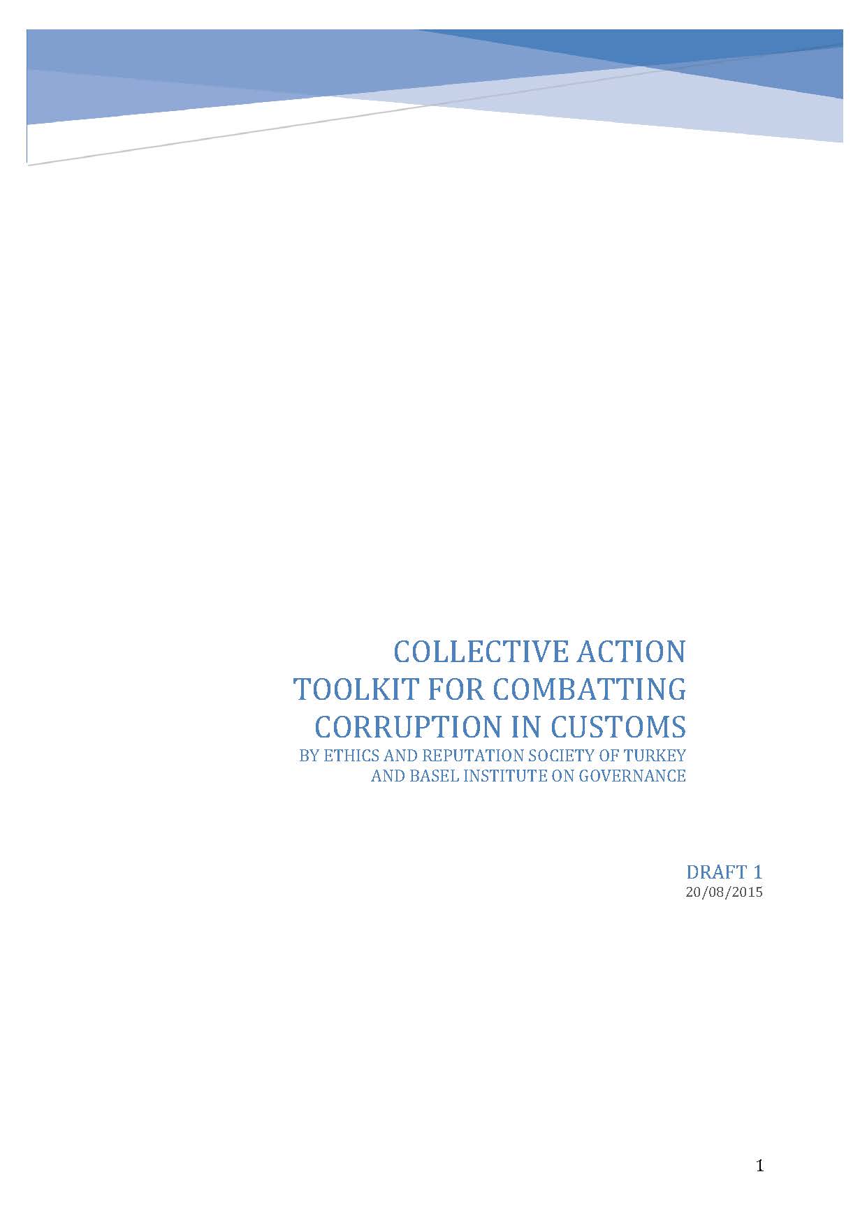 Collective Action Toolkit for Combatting Corruption in Customs cover