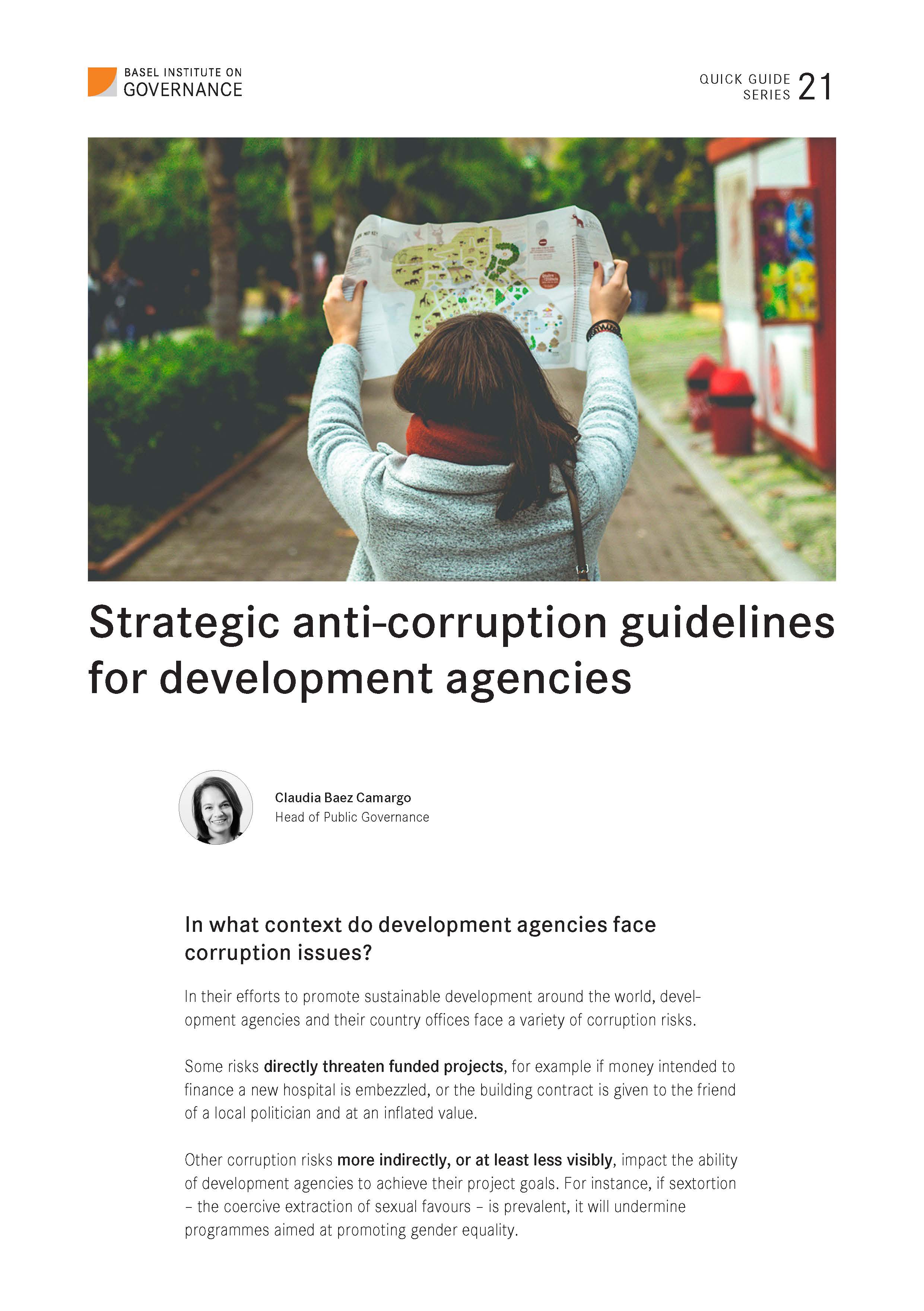 Quick Guide 21: Strategic anti-corruption guidelines for development agencies cover