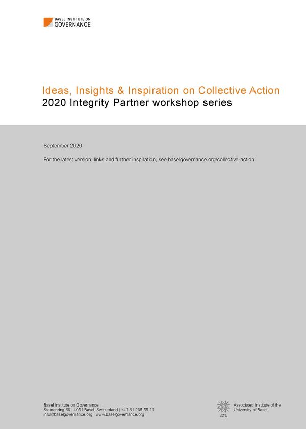 Collective Action ideas, insights and inspiration – 2020 Integrity Partner workshop series