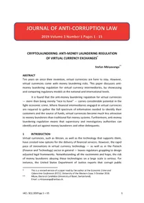 Cryptolaundering: anti-money laundering regulation of virtual currency exchanges