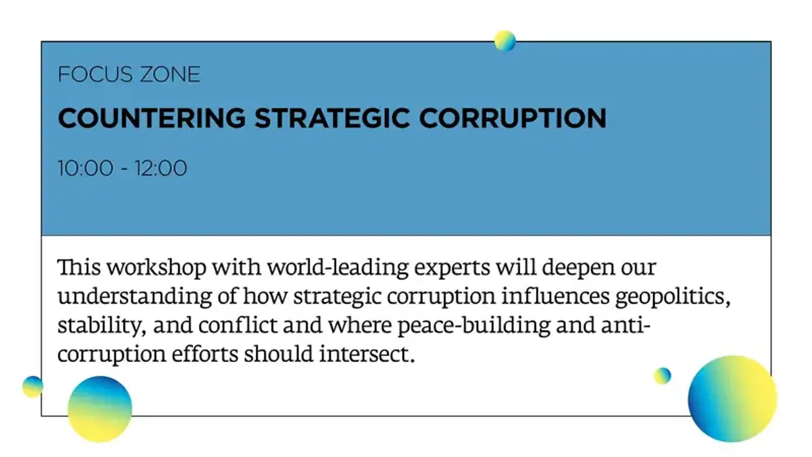 Basel Peace Forum: Countering Strategic Corruption