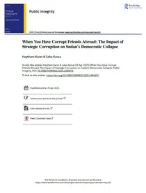 When You Have Corrupt Friends Abroad: The Impact of Strategic Corruption on Sudan’s Democratic Collapse