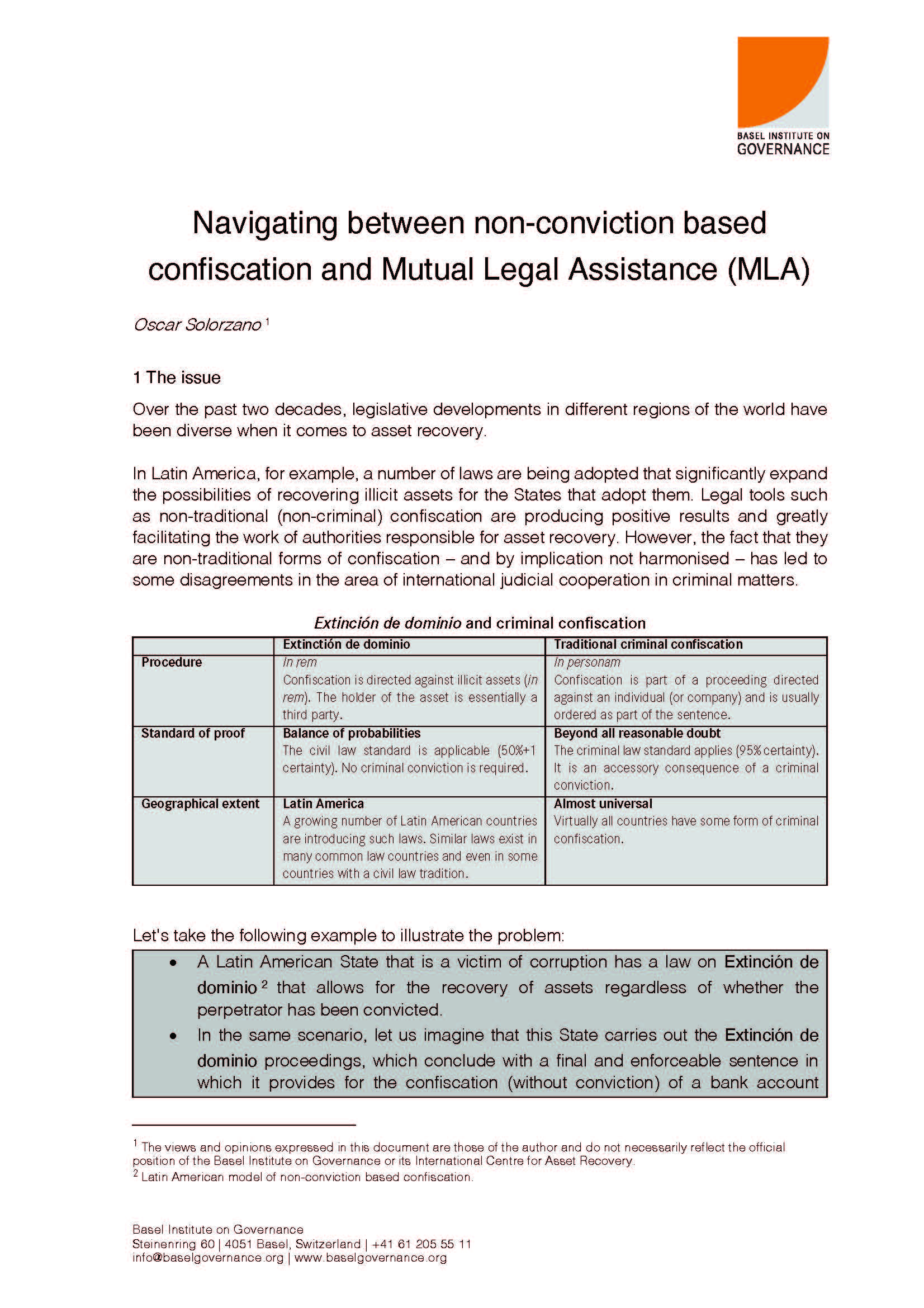 Navigating between non-conviction based confiscation and Mutual Legal Assistance (MLA) cover