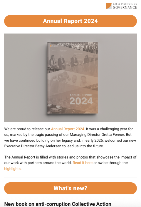Basel Institute newsletter - July 2025 cover