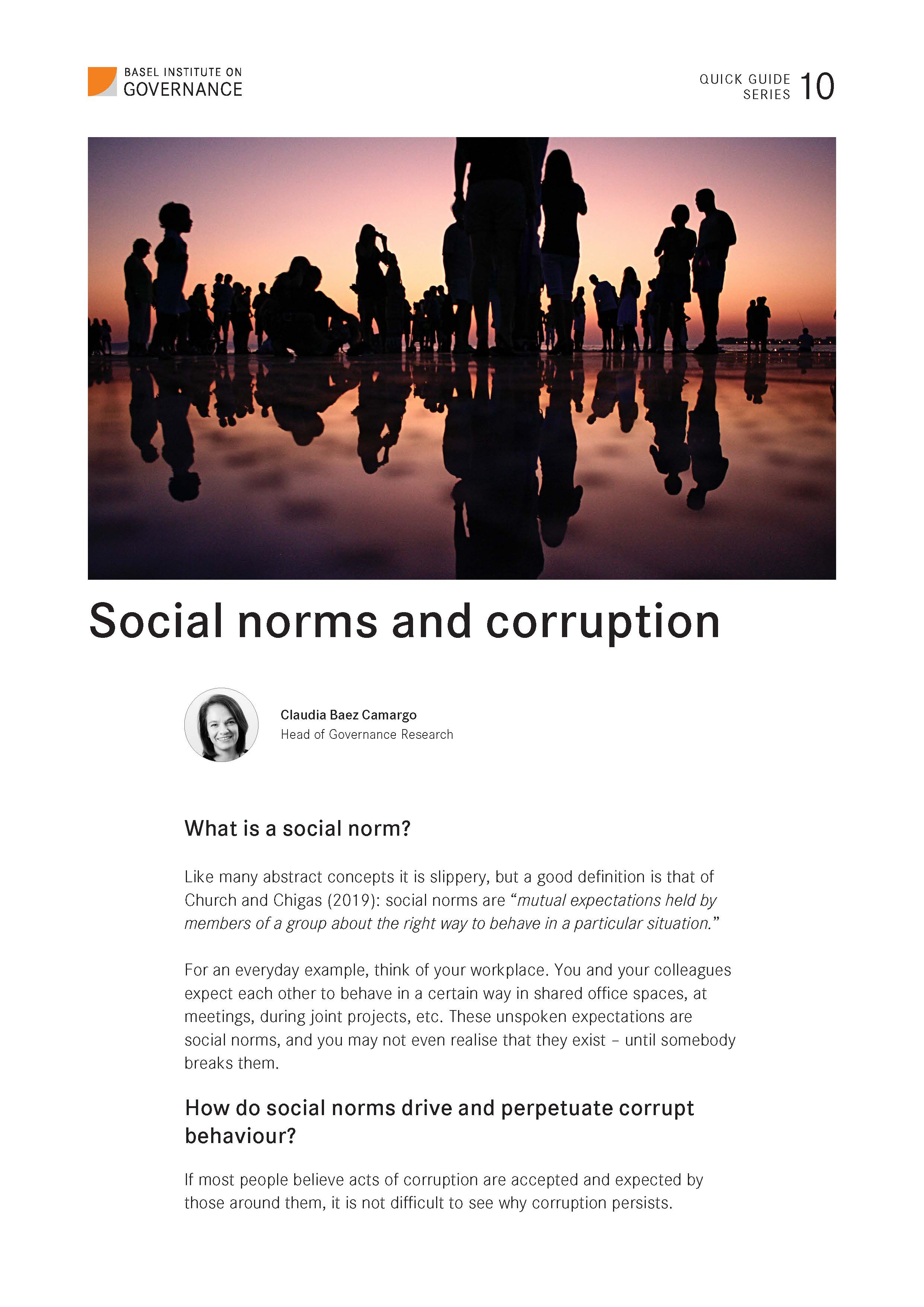 Quick Guide 10: Social norms and corruption cover