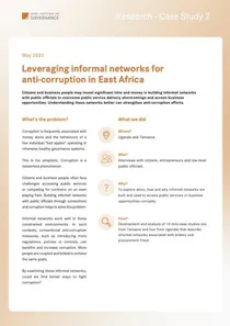Research case study 2: Leveraging informal networks for anti-corruption in East Africa