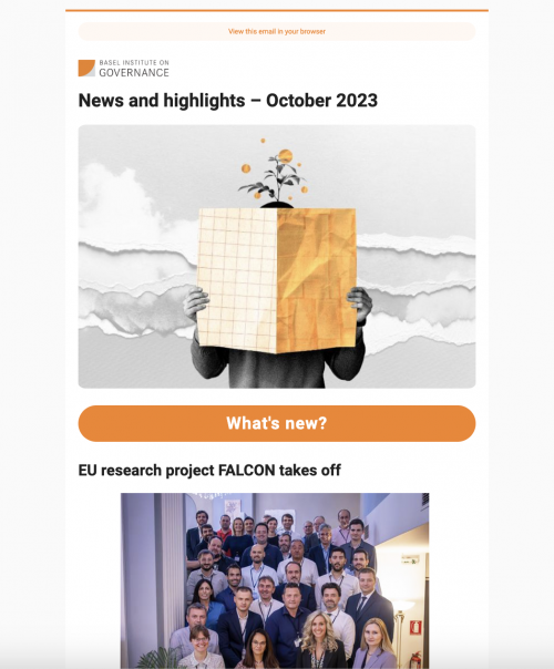 Basel Institute newsletter - October 2023 cover