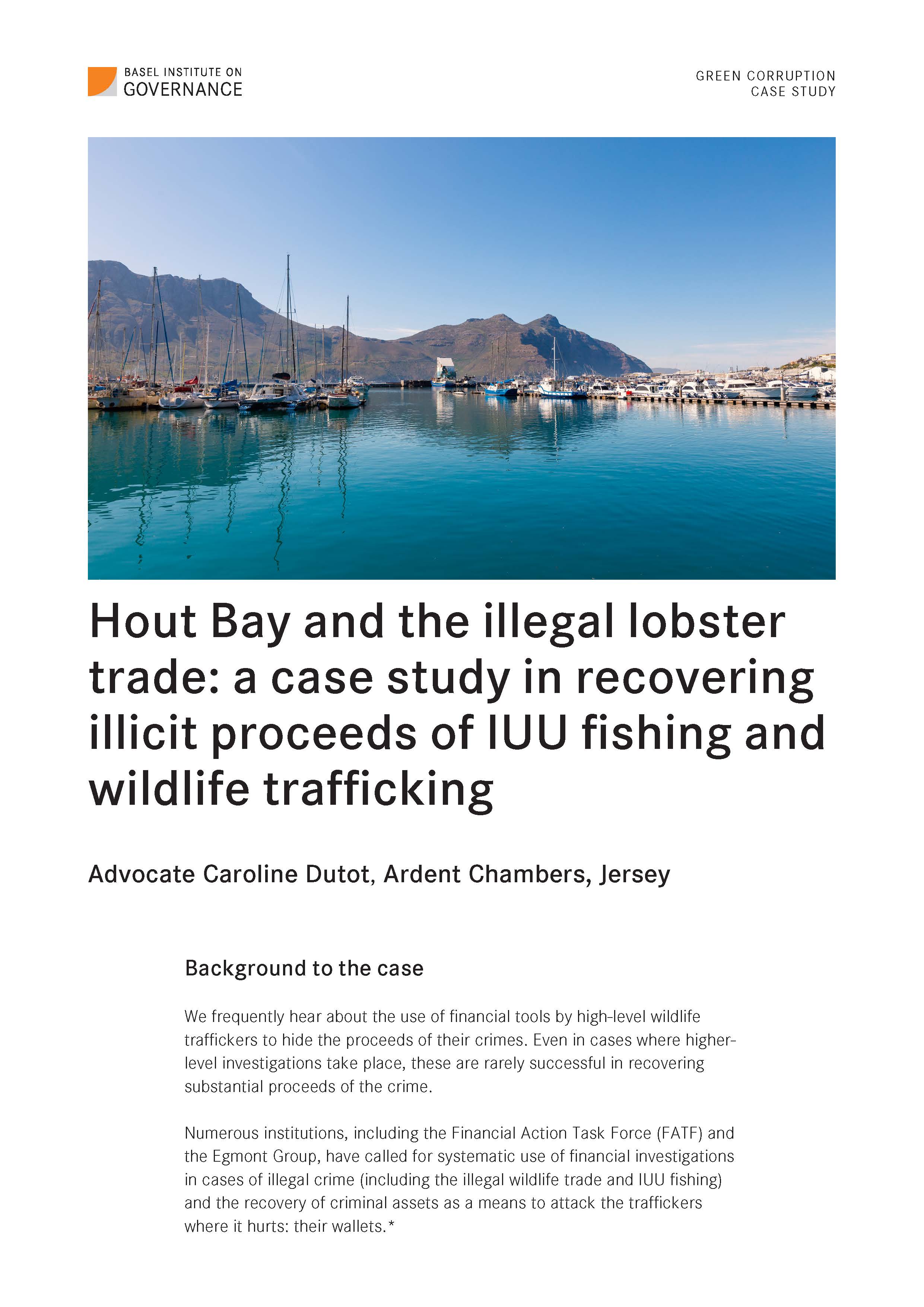 Hout Bay and the illegal lobster trade: a case study in recovering illicit proceeds of IUU fishing and wildlife trafficking cover