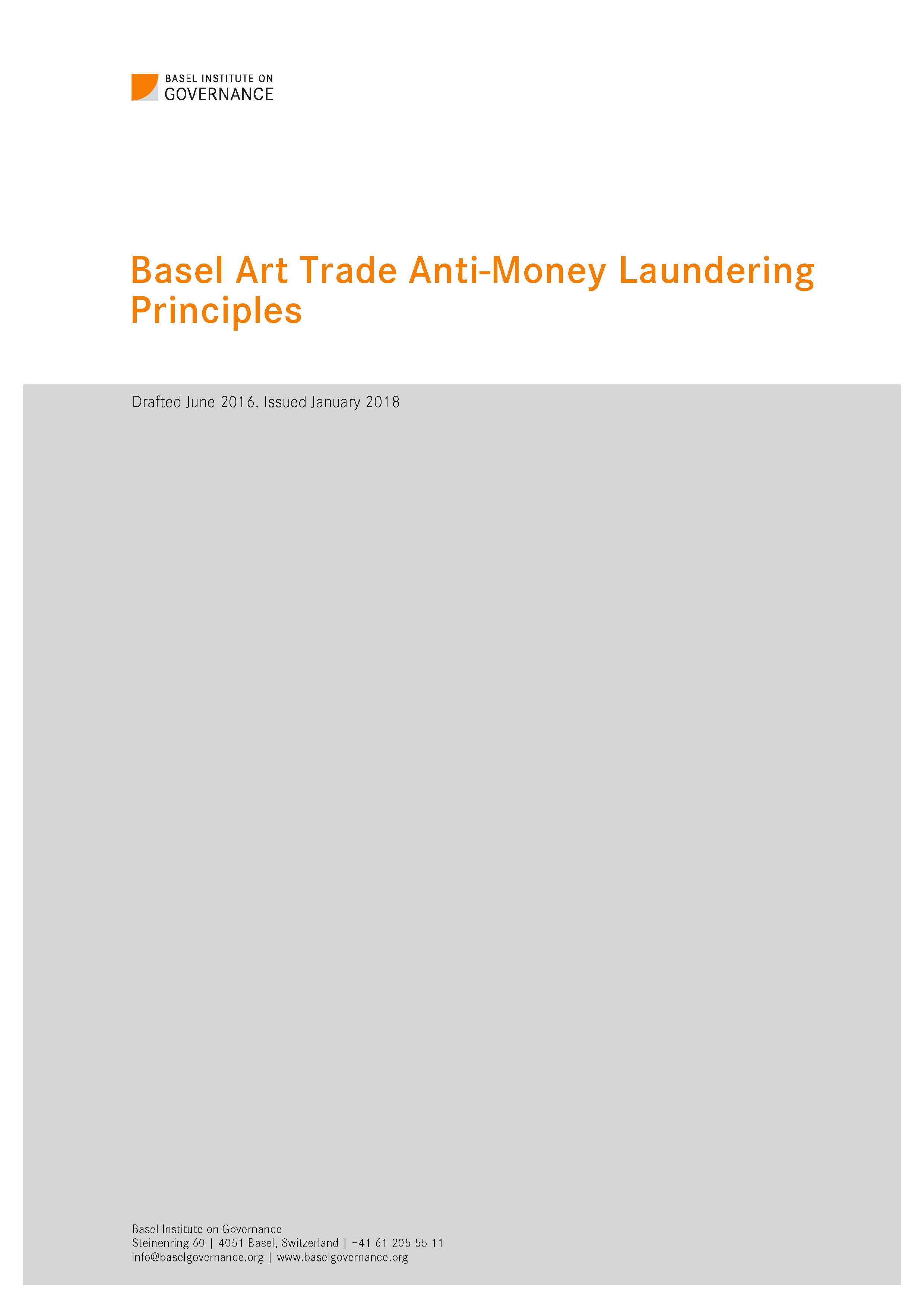 Basel Art Trade Anti-Money Laundering Principles cover