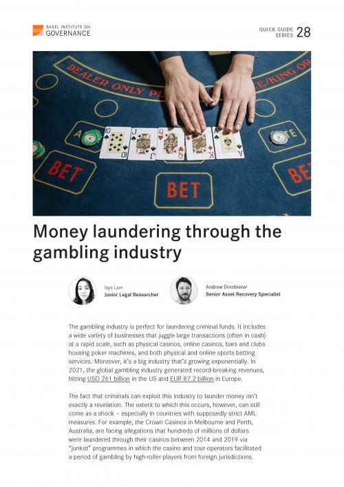 Quick Guide 28: Money laundering through the gambling industry cover