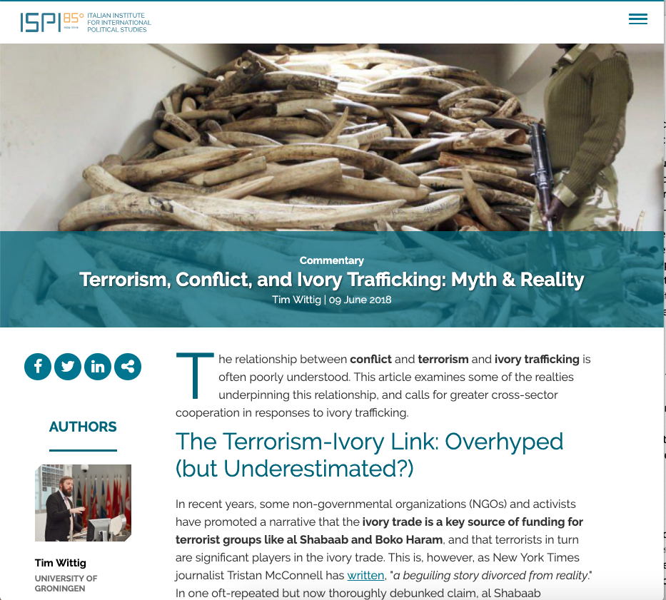 Terrorism, Conflict, and Ivory Trafficking: Myth &amp; Reality cover