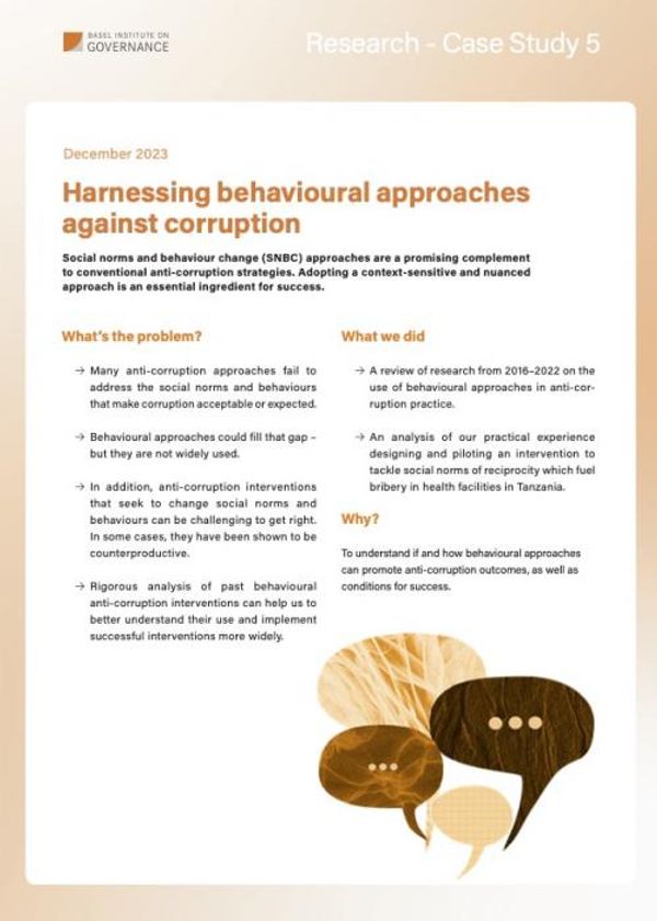 Research Case Study 5: Harnessing behavioural approaches against corruption