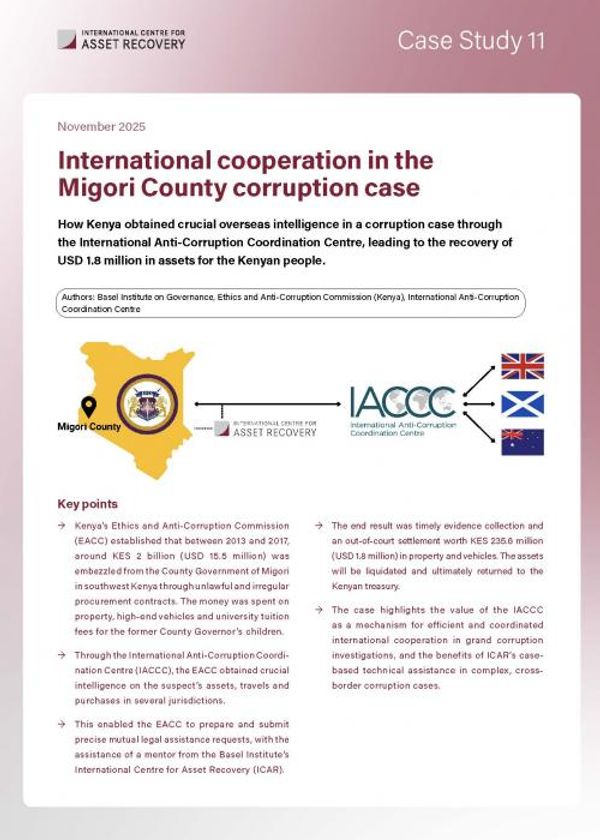 International cooperation in the Migori County corruption case
