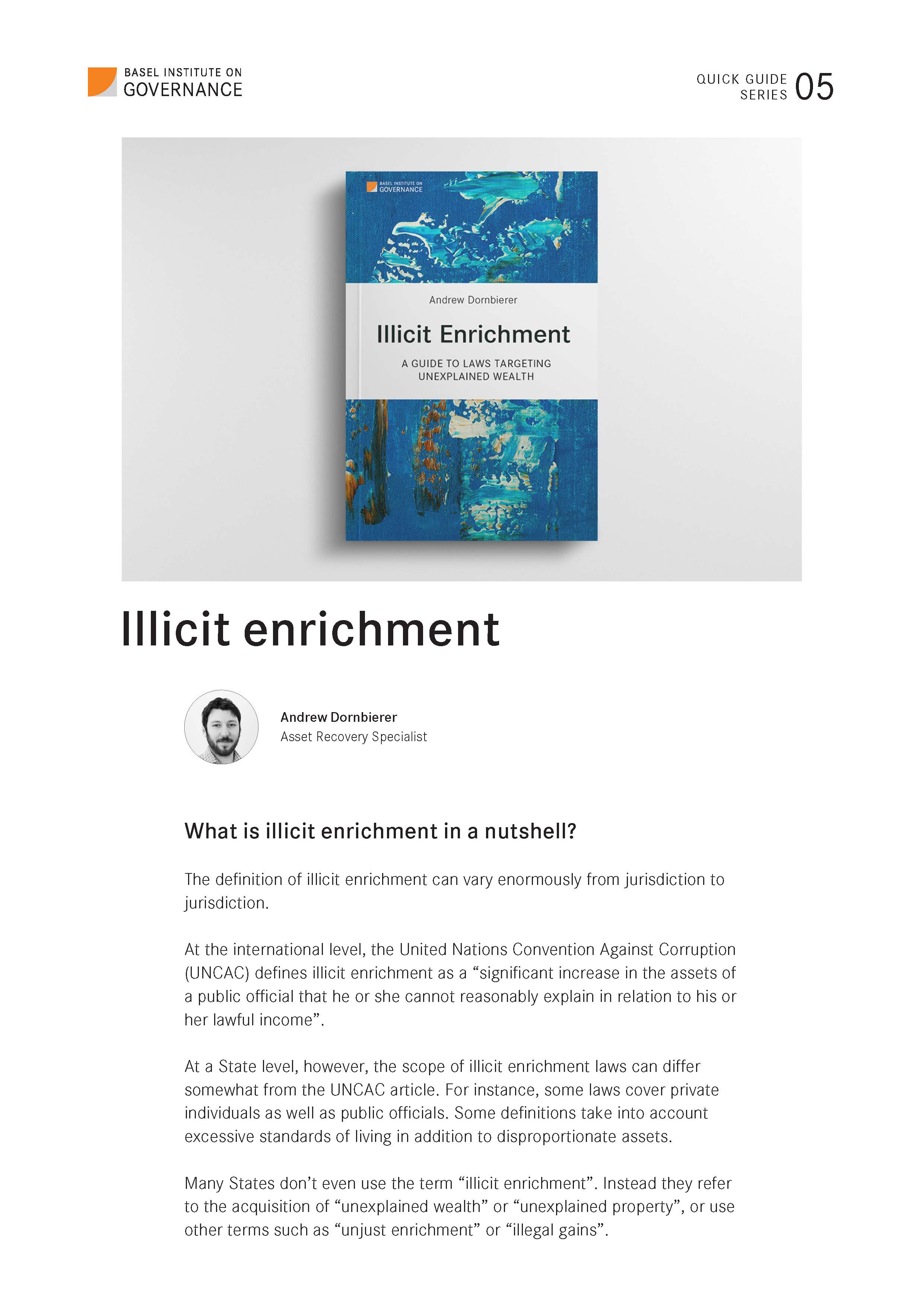 Quick Guide 5: Illicit enrichment cover