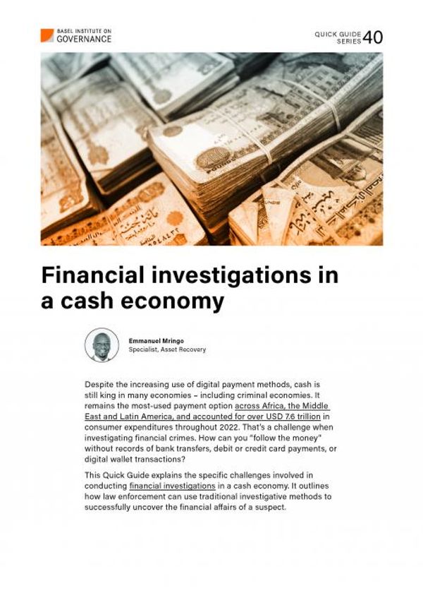 Quick Guide 40: Financial investigations in a cash economy
