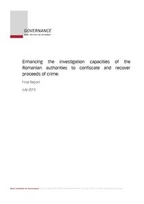 Enhancing the investigation capacities of the Romanian authorities to confiscate and recover proceeds of crime