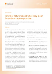 Policy Brief 9: Informal networks and what they mean for anti-corruption practice