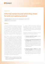 Policy Brief 9: Informal networks and what they mean for anti-corruption practice