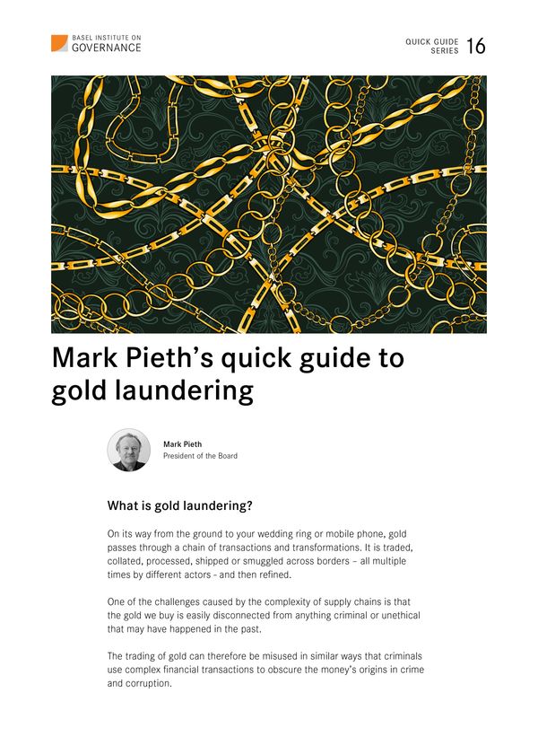 Quick guide 16: Gold laundering