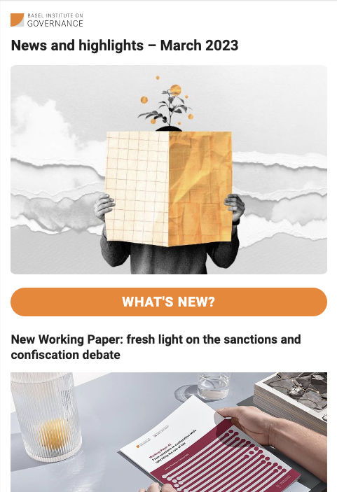 Basel Institute newsletter - March 2023 cover