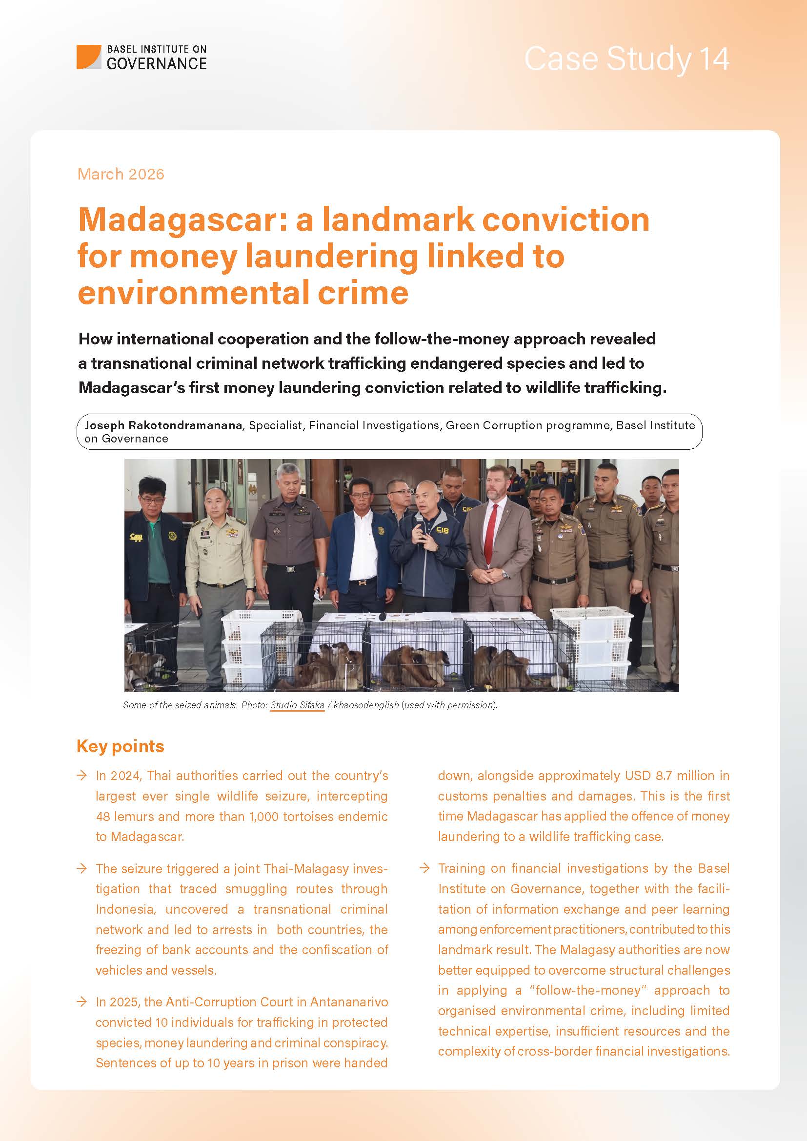 Case Study 14: Madagascar: a landmark conviction for money laundering linked to environmental crime cover