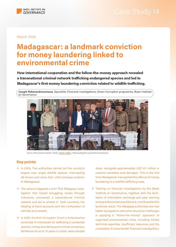 Case Study 14: Madagascar: a landmark conviction for money laundering linked to environmental crime