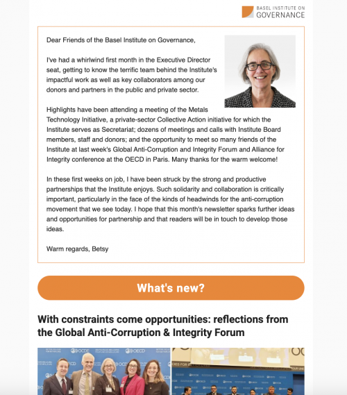 Basel Institute newsletter - May 2025 cover