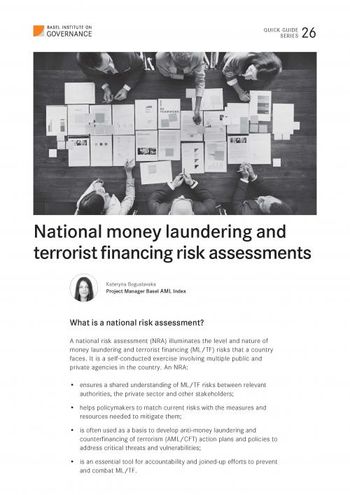 Quick Guide 26: National money laundering and terrorist financing risk assessments